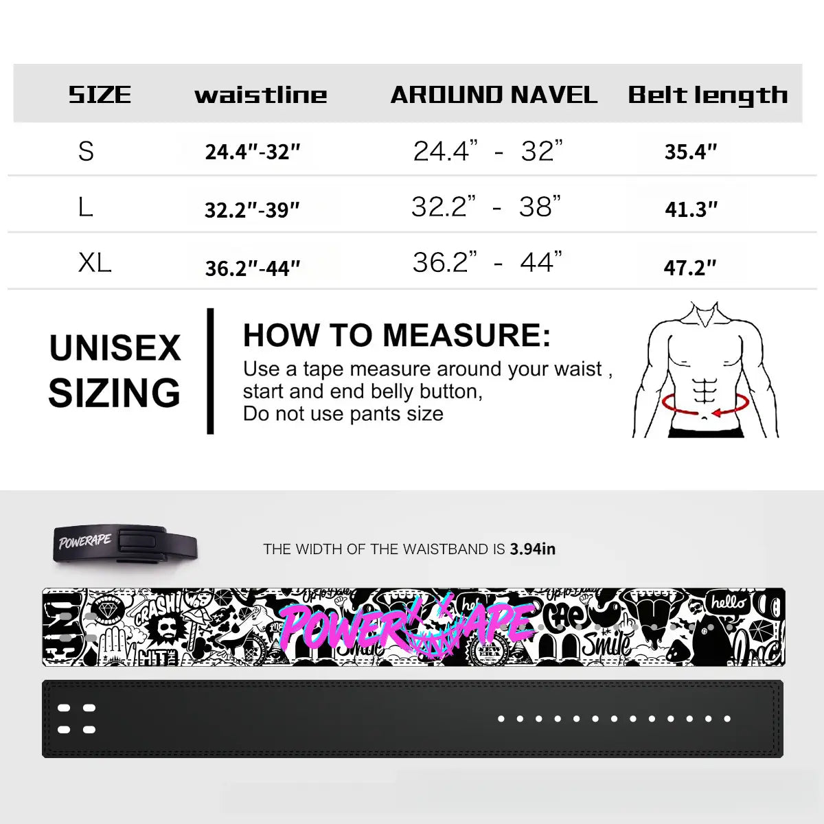 Graffiti Fitness Belt High-Quality Fitness Training Belt with Genuine Leather Interior Cowhide Powerlifting Squat Deadlift Weightlifting Lever Buckle Handmade Waist Protector Yoga Fitness Waist Support Weightlifting Belt