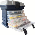 Portable Fishing Tool Box, Four-Layer Fish Bait Holder, Plastic Fishing Accessories Storage Case, Empty Fishing Box, No Bait Included, Fishing Tackle Organizer, Fishing Gear Box