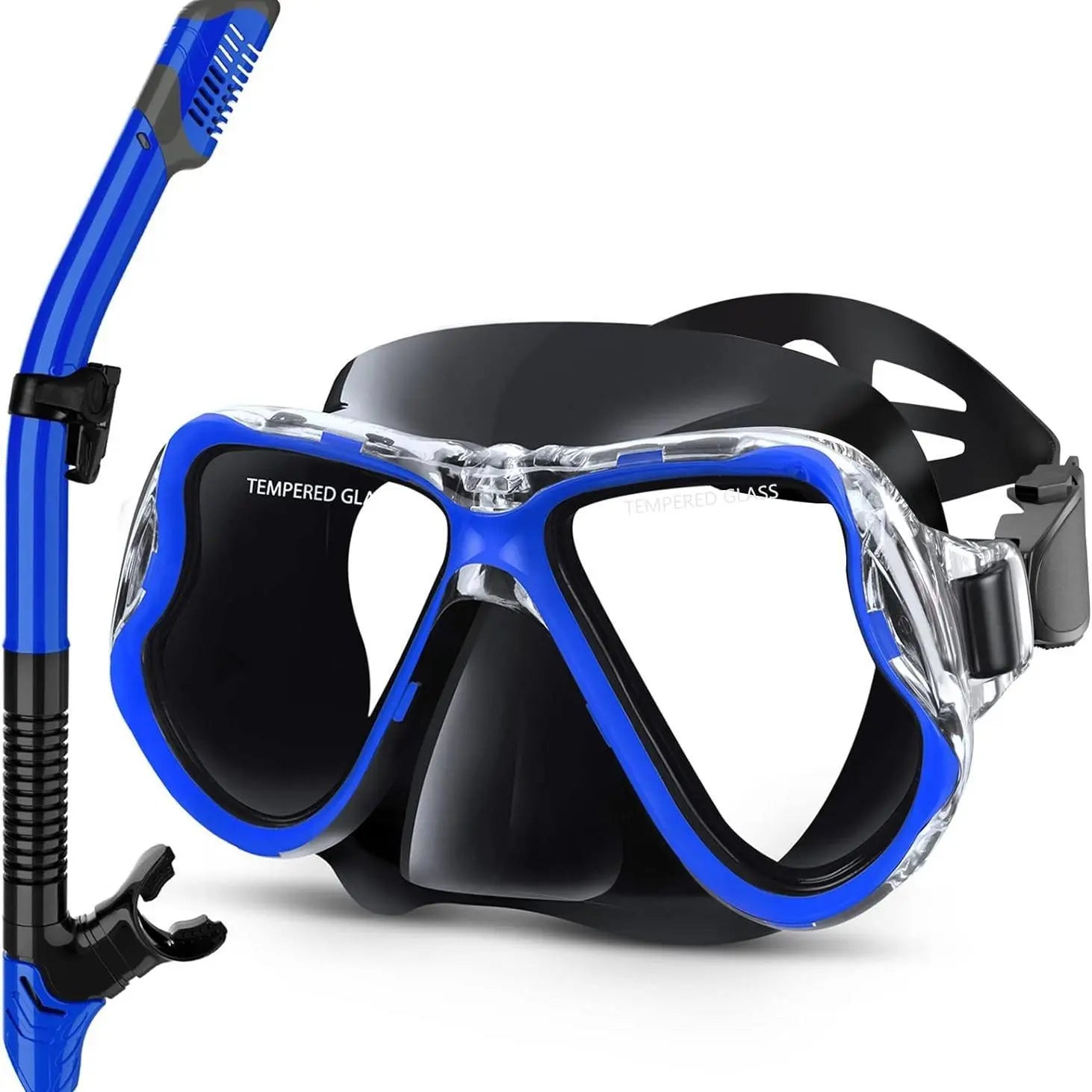 Greatever Premium Dry Snorkel Set – Tempered Glass Mask with Superior Seal, Panoramic Anti-Fog Design for Professional Scuba Diving & Snorkeling