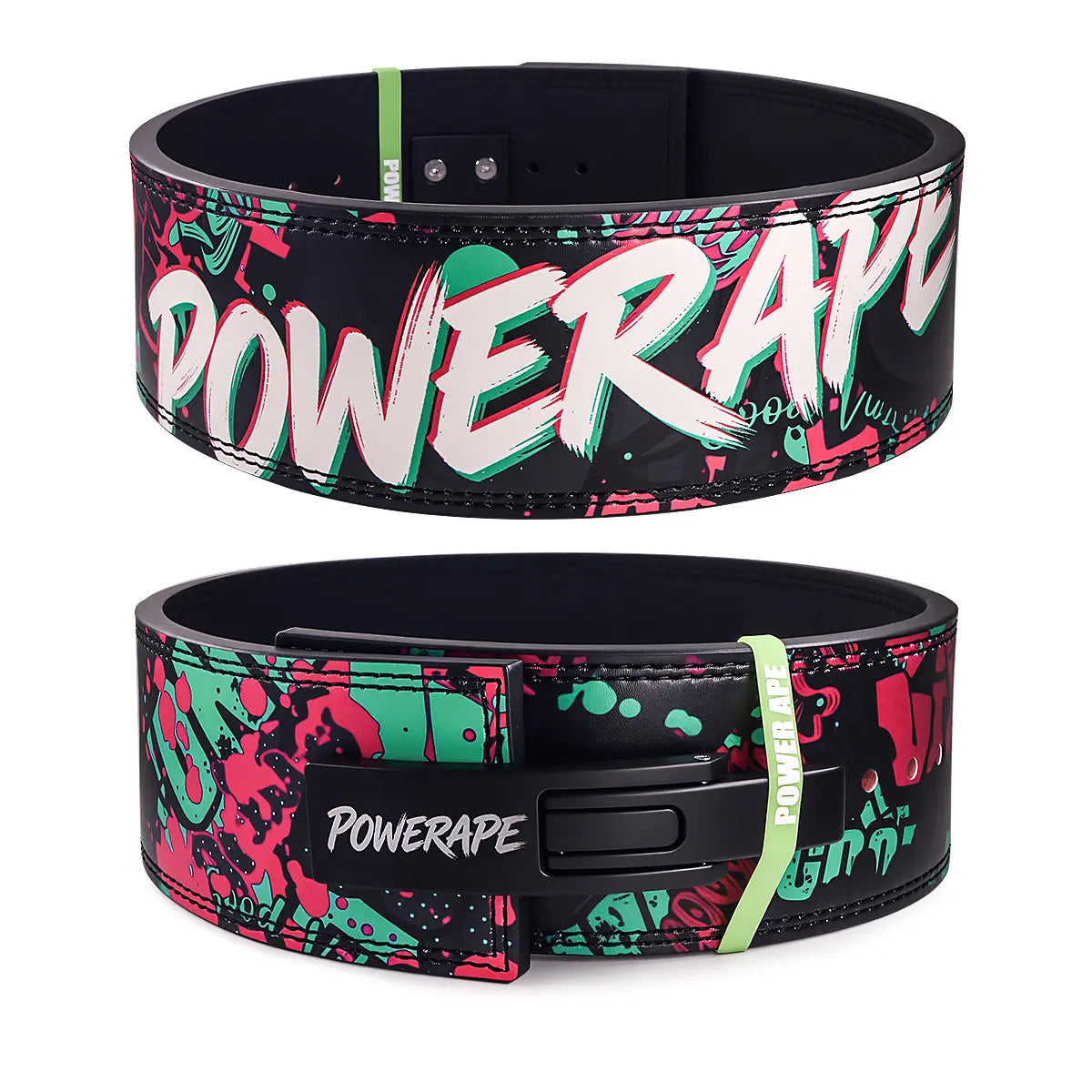 Graffiti Fitness Belt High-Quality Fitness Training Belt with Genuine Leather Interior Cowhide Powerlifting Squat Deadlift Weightlifting Lever Buckle Handmade Waist Protector Yoga Fitness Waist Support Weightlifting Belt