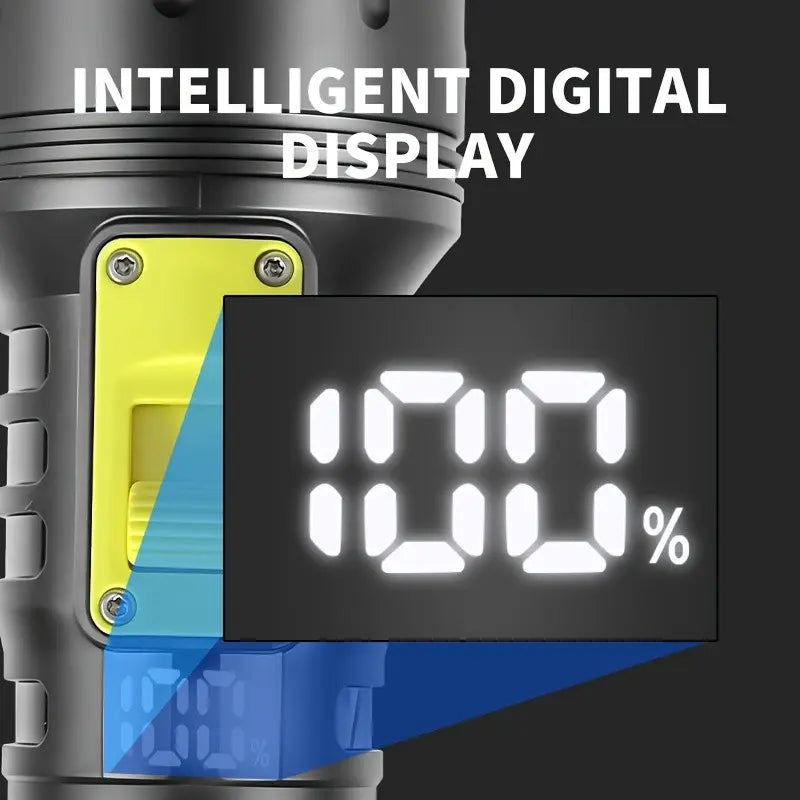 XHP70 Professional Diving Flashlight, Super Bright USB Rechargeable Waterproof Flashlight with Battery Indicator and Battery Charging Compartment, IPX8 Snorkeling Safety Dive Light, Suitable for Diving, Night Snorkeling, Outdoor, Diving Lamp